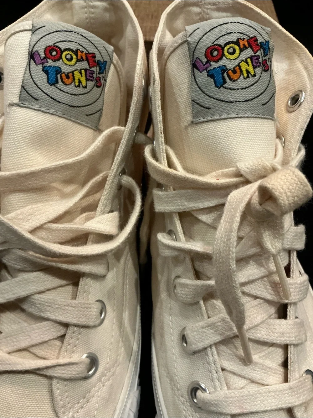 Keds Looney Tunes High-Top Canvas Sneakers in Cream